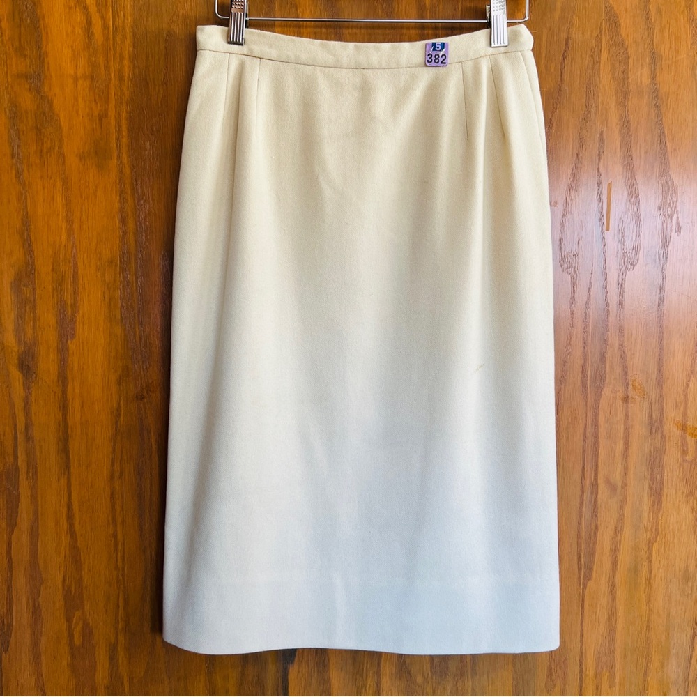 Vintage 1950s Hadley Cream Pencil Wiggle Mad Men Skirt - 8